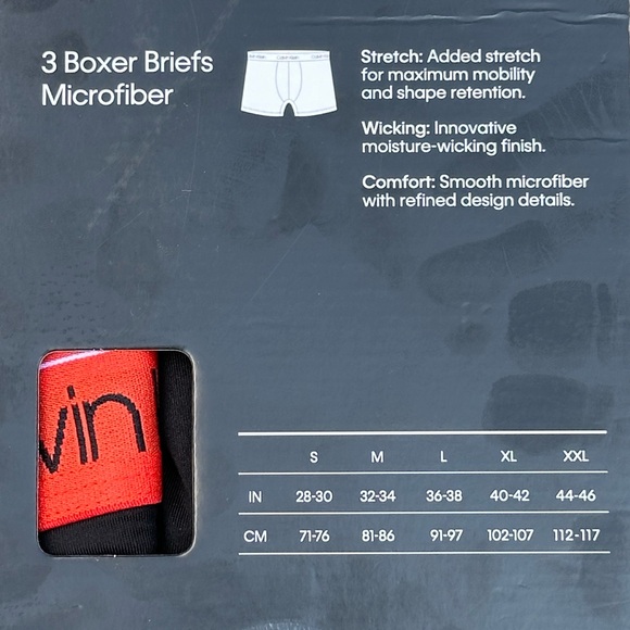 NEW Calvin Klein 3 Pack Microfiber Stretch Boxer Brief (Orange  Beige Gray) - XL - Picture 5 of 6
